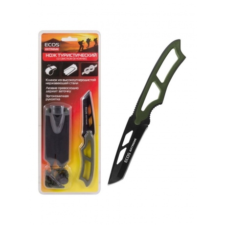 Нож Туристический Со Свистком В Ножнах Ex-Sw-B01G Т М Ecos Зеленый 500₽