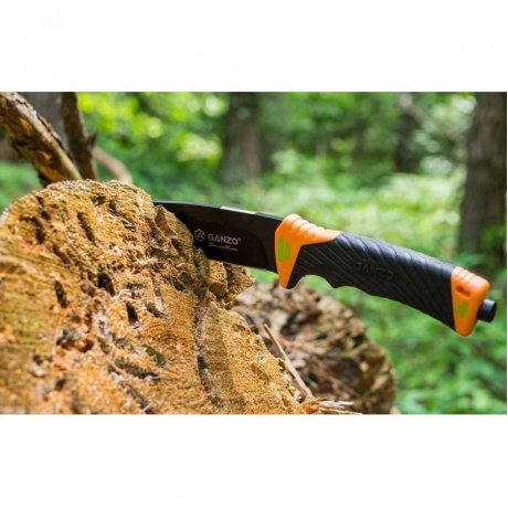 Нож Ganzo G8012 оранжевый, с чехлом - фото 7