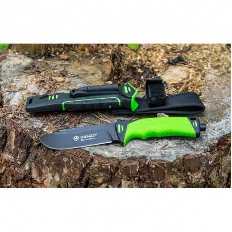 Нож Ganzo G8012 светло-зеленый, с чехлом - фото 10
