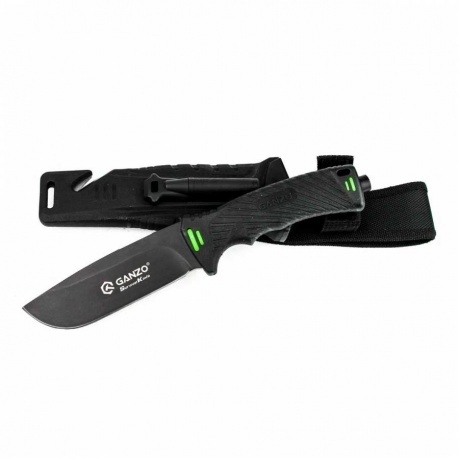 Нож Ganzo G8012 черный, с чехлом - фото 3