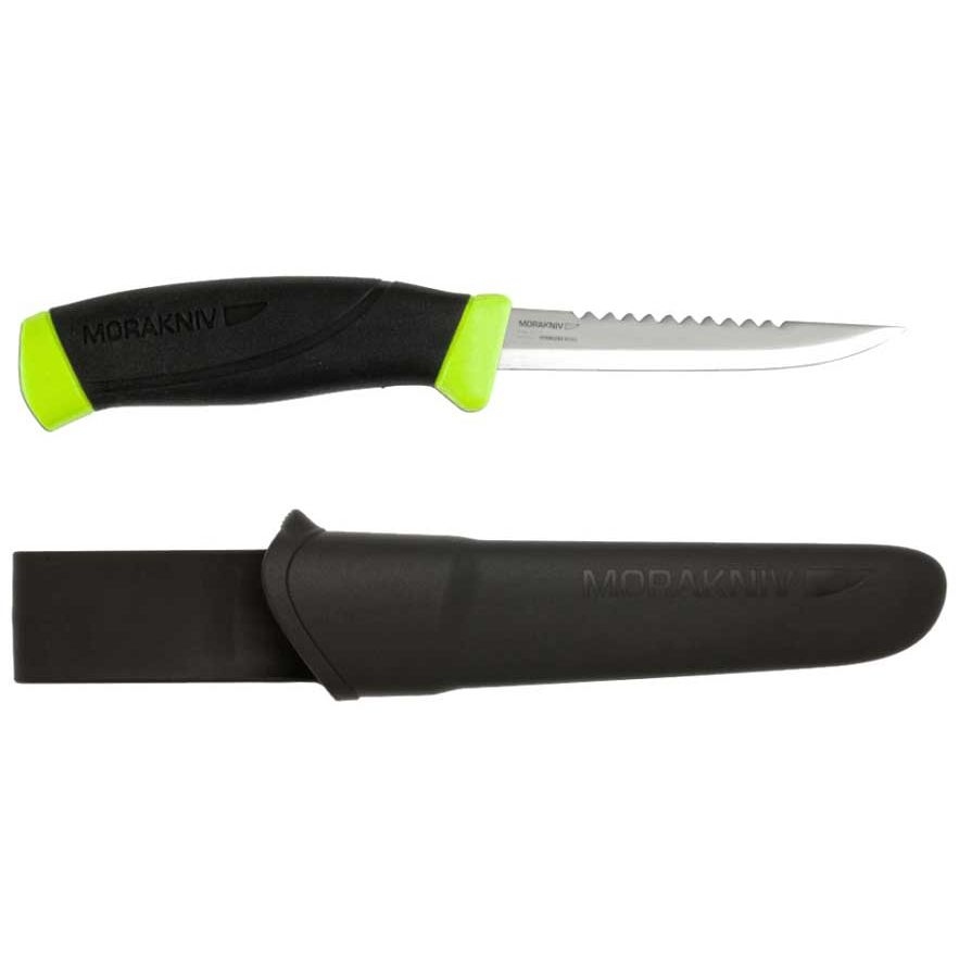 Нож Morakniv Fishing Comfort Serrated Edge, черный/зеленый нож morakniv companion magenta нержавеющая сталь розовый