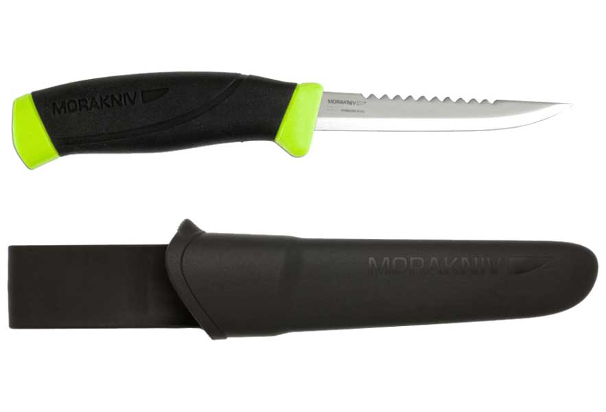 Нож Morakniv Fishing Comfort Serrated Edge, черный/зеленый цена и фото