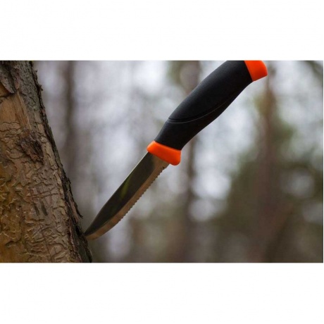 Нож Morakniv Companion F Serrated, нержавеющая сталь, оранжевый - фото 4