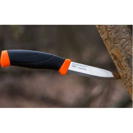 Нож Morakniv Companion F Serrated, нержавеющая сталь, оранжевый - фото 6