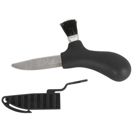 Нож Morakniv Karl-Johan для грибов, нержавеющая сталь, цвет черный, щетка из конского волоса - фото 2
