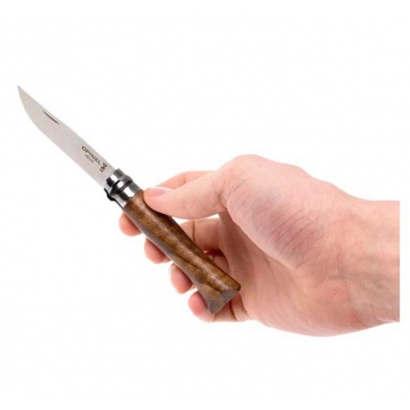 Нож Opinel №8, ореховая рукоять - фото 8