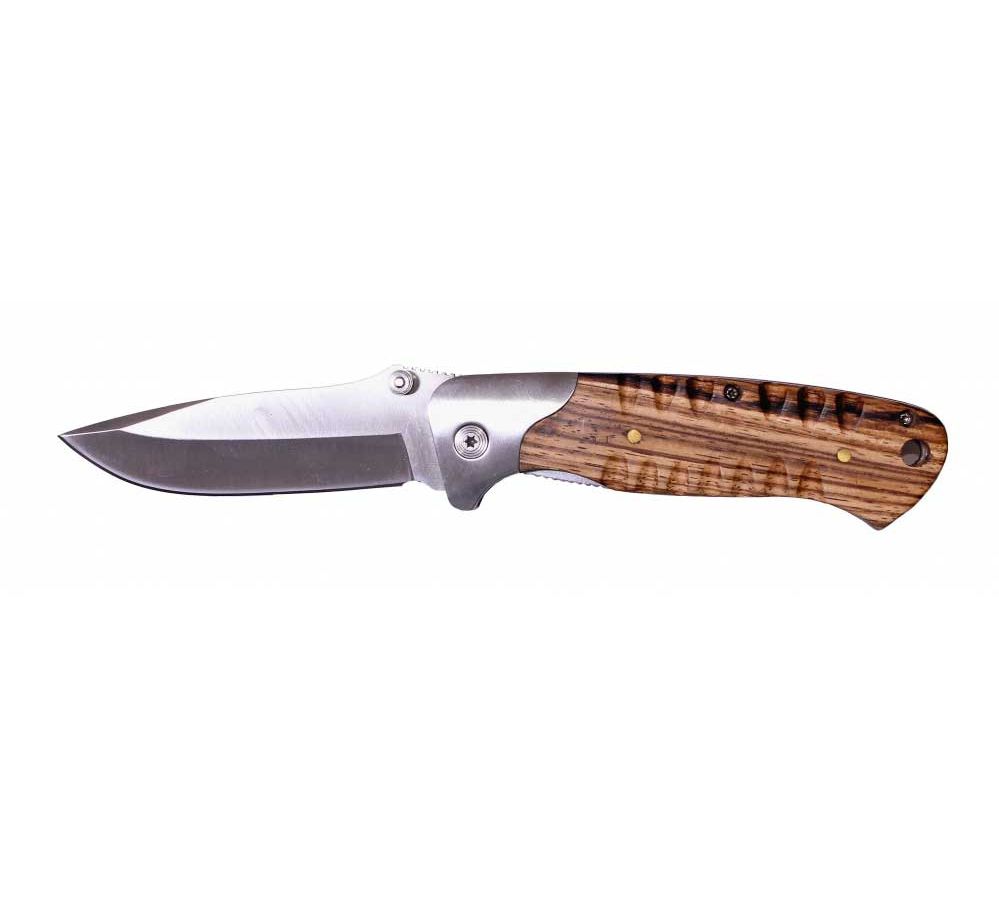 Нож Stinger, 85 мм, серебристо-коричневый cold steel складной нож double safe hunter сталь 8cr13mov рукоять gfn 23jd