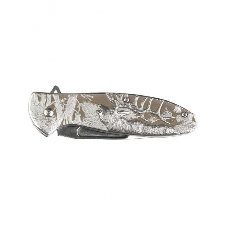 Нож складной Stinger, 82,5 мм (серебристый), рукоять: сталь (серебристый), картонная коробка - фото 3