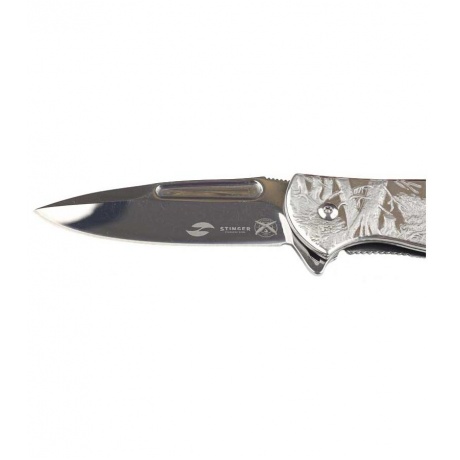 Нож складной Stinger, 82,5 мм (серебристый), рукоять: сталь (серебристый), картонная коробка - фото 4