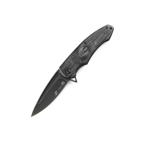 Нож Stinger, 82 мм, чёрный с медведем - фото 1