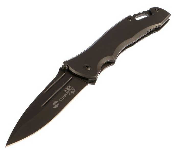 Нож Stinger, 133 мм, серый, подарочная упаковка цена и фото