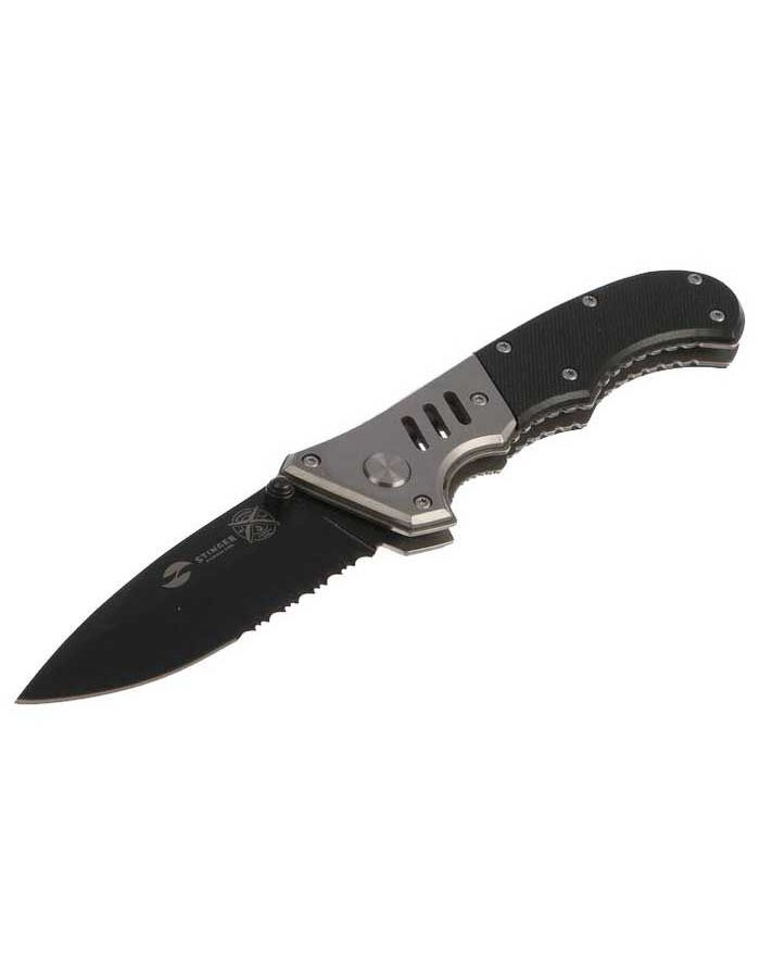 Нож Stinger, 80 мм, черный нож складной stinger fk h152gg черный серебристый