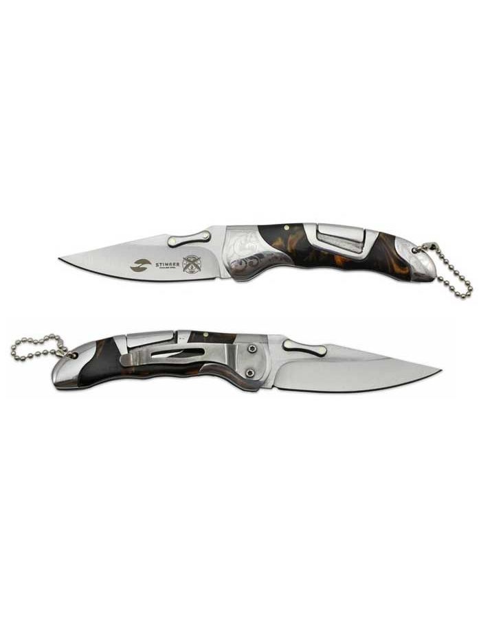 Нож Stinger, 165 мм C3951, коричневый, подарочная упаковка нож stinger 100 мм серебристо коричневый