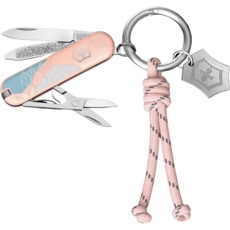 Нож-брелок Victorinox Classic SD Paris Style, 58 мм, 7 функций, розовый (подар.коробка)