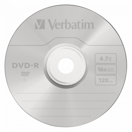 Диск DVD-R Verbatim 4.7Gb 16x Cake Box (50шт) (43548) - фото 1