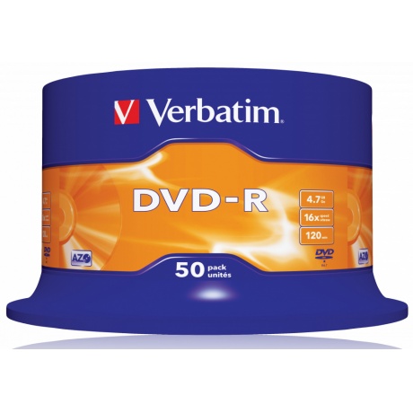 Диск DVD-R Verbatim 4.7Gb 16x Cake Box (50шт) (43548) - фото 3