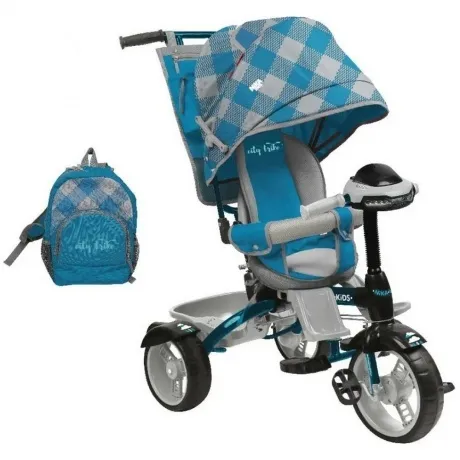 Велосипед детский, от 8 мес., 3-х колесный, капри в клетку, музы...