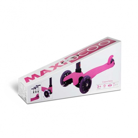 Самокат MAXISCOO MSC-B082001 Baby со светящимися колесами, розовый - фото 4