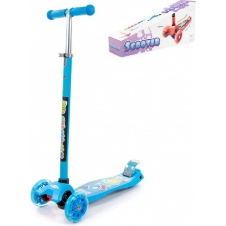 Детский самокат Полесье (с наклейкой V1) голубой арт.# 0072-V1(Г...