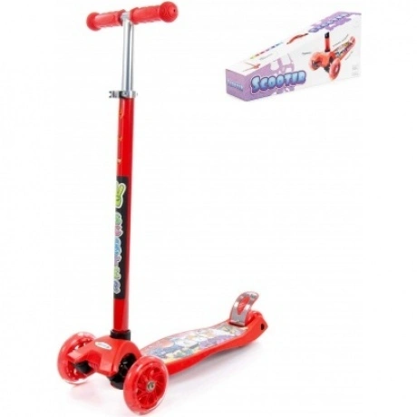 Детский самокат Полесье (с наклейкой V1) красный арт.# 0072-V1(К...