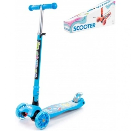 Детский самокат Полесье со складной ручкой голубой арт.# 0072C-V...