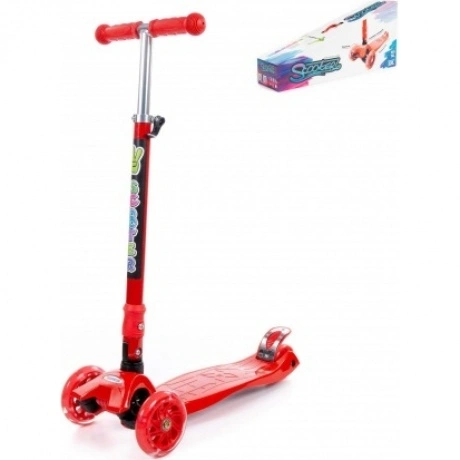 Детский самокат Полесье со складной ручкой красный арт.# 0072C-V...