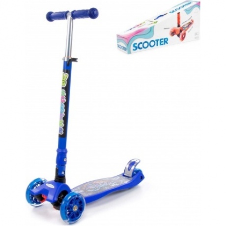 

Детский самокат Полесье со складной ручкой синий арт.# 0072C-V(С)