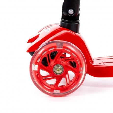 Детский самокат Полесье со складной ручкой красно-чёрный - фото 10