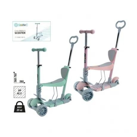 Самокат 3-хколесный 3в1 с сиденьем,ручкой,корзиной в коробке MG-...