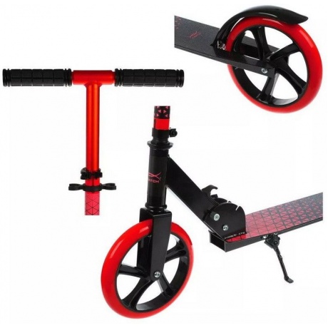 Самокат X-Match Delta 200 мм PU,красный 641369 - фото 2