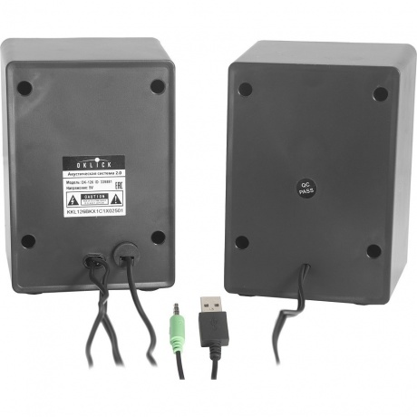 Колонки Oklick OK-126 2.0 черный 6Вт - фото 3