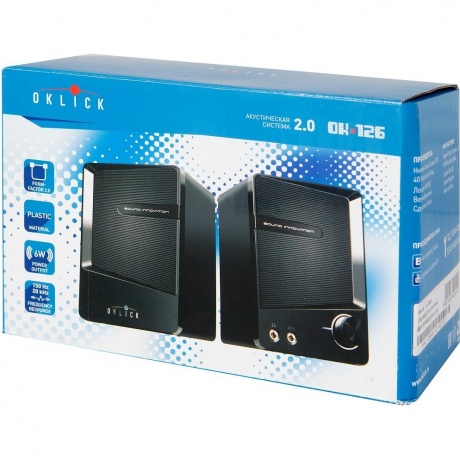 Колонки Oklick OK-126 2.0 черный 6Вт - фото 5