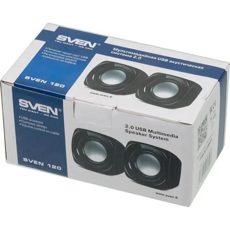Колонки Sven 120 2.0 черный 5Вт - фото 5