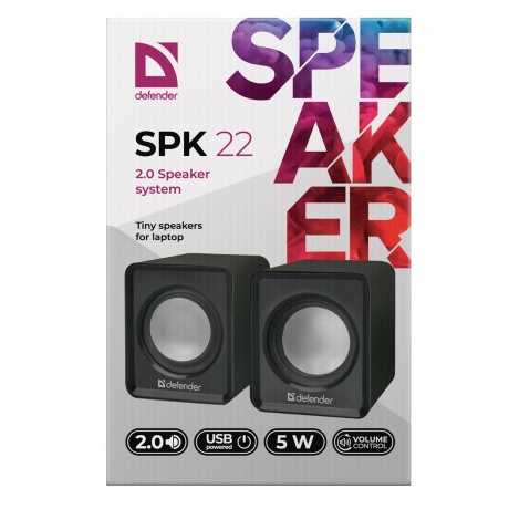 Колонки система Defender SPK 22 черный 5 Вт питание от USB - фото 3