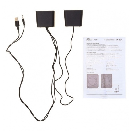 Колонки Oklick OK-331 2.0 черный 6Вт - фото 7