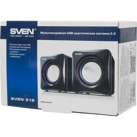 Колонки Sven 315 2.0 черный 5Вт - фото 7