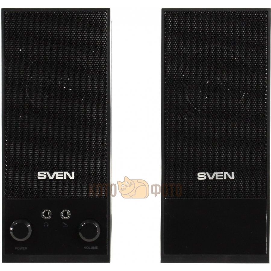 Колонки Sven SPS-604 2.0 черный 4Вт компьютерная акустика denon scm41bkem