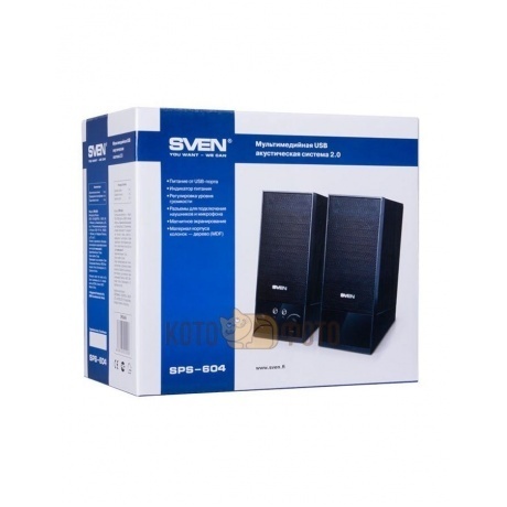 Колонки Sven SPS-604 2.0 черный 4Вт - фото 4