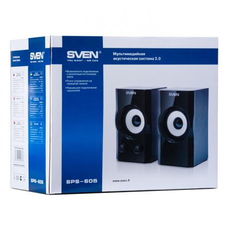 Колонки Sven SPS-605 2.0 черный/серый 6Вт - фото 7