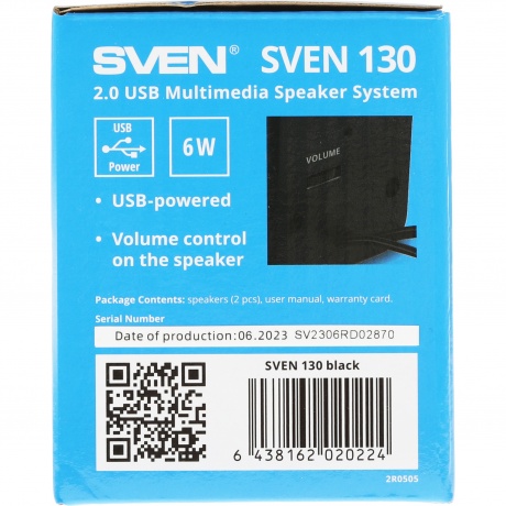 Колонки Sven 130 2.0 черный 6Вт - фото 8