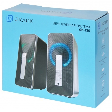 Колонки Oklick OK-130 2.0 черный 20Вт BT - фото 3
