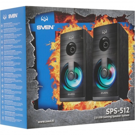 Колонки Sven SPS-512 2.0 чёрные (SV-020156) - фото 16