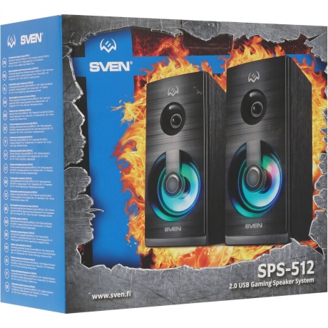 Колонки Sven SPS-512 2.0 чёрные (SV-020156) - фото 8