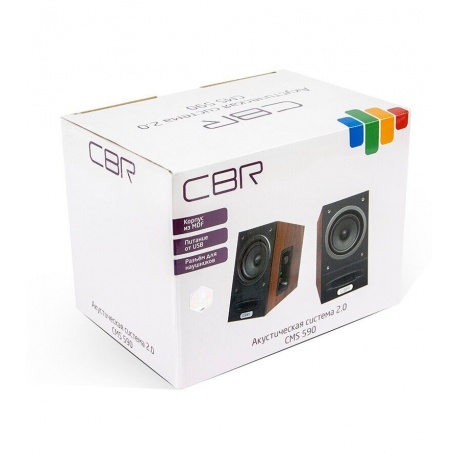 Колонки CBR CMS 590, 2.0 Wooden, 2x5 W, USB - фото 8