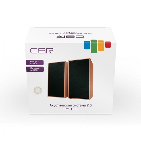 Колонки CBR CMS 635, Wooden, 3.0 W*2, USB - фото 5