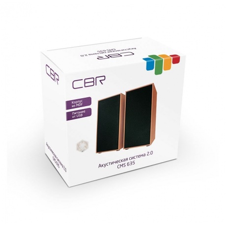 Колонки CBR CMS 635, Wooden, 3.0 W*2, USB - фото 6