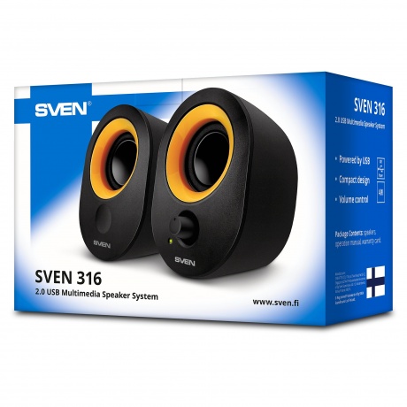 Акустическая система Sven SV-009953 SVEN 316 USB 2.0, мощность 2х2 Вт(RMS) чёрный - фото 11