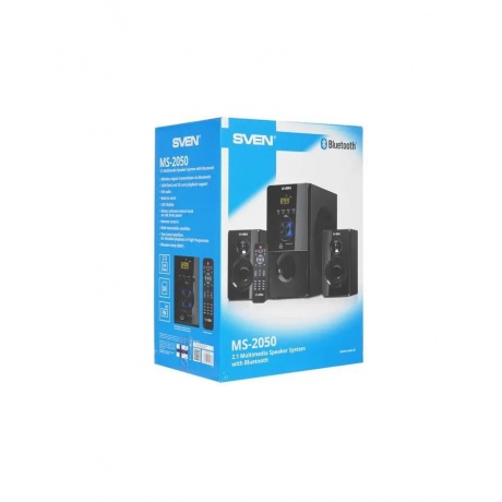 Колонки SVEN MS-2050 2.1 чёрные 30Вт + 2 x 12.5 Вт, FM-тюнер, USB/SD, дисплей, пульт ДУ, Bluetooth - фото 13