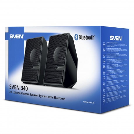 Колонки SVEN 340 2.0 чёрные 2x3W, USB, Bluetooth - фото 8