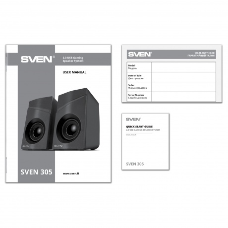 Колонки SVEN 305 2.0 чёрные USB,  2x3 Вт, RGB подсветка - фото 6